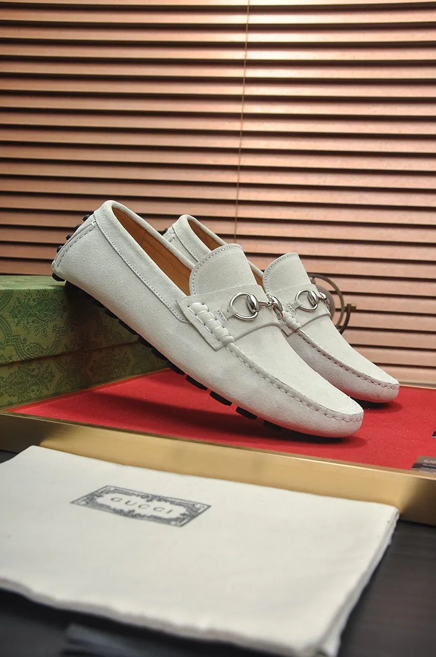 Men's Men's Shoes💰420💶【GUCCI】 (High-end Niuli) New 🍀Gucci*——Gucci Doudou Shoes! Made of imported original cowhide, the inner top layer is comfortable cowhide lining! Original wear-resistant rubber outsole! High quality products! Code number 38-44!